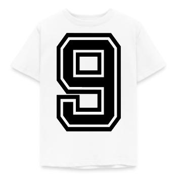 9 - Kinder T-Shirt - Weiß - Vorne - AI Model Kid Male (0cm)