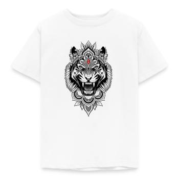 Tiger Outline - Kids' T-Shirt - white - Front - AI Model Kid Male (0cm)