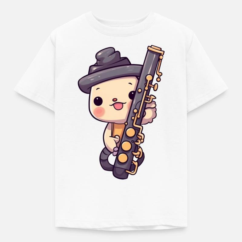 Klarinette im Comic Stil - Kinder T-Shirt - Weiß