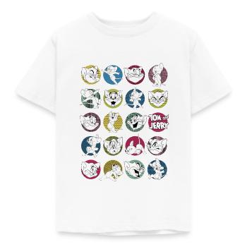 Tom Und Jerry Ikonische Ausdrücke Mit Logo - Kinder T-Shirt - Weiß - Vorne - AI Model Kid Male (0cm)