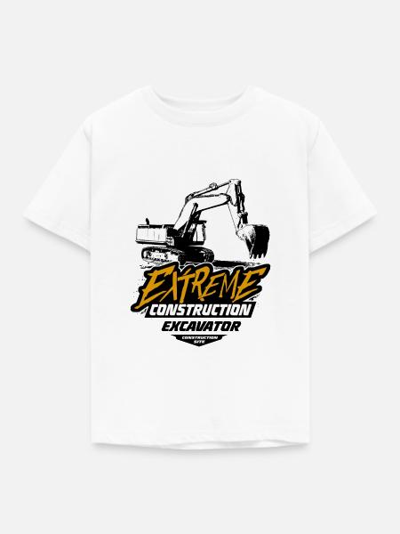 Raupenbagger - Bagger - Kettenbagger - Kinder T-Shirt - Weiß