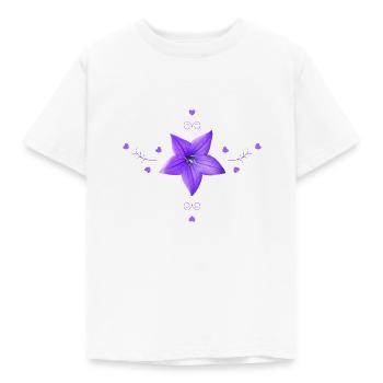 Bluebell Purple Flower - Kids' T-Shirt - white - Front - AI Model Kid Male (0cm)