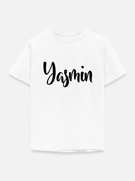 Vorname Yasmin - Kinder T-Shirt - Weiß