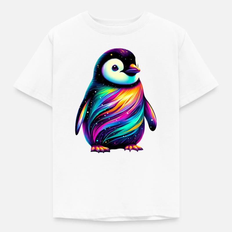 Pingvin - Børne-T-shirt - hvid