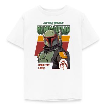 Star Wars: Mandalorian Boba Fett Lives Motiv - Kinder T-Shirt - Weiß - Vorne - AI Model Kid Male (0cm)