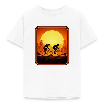 cyclists sunset - Kinder T-Shirt - Weiß - Vorne - AI Model Kid Male (0cm)