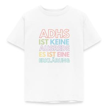 Erklärung bunt "ADHS" ist keine Ausrede - Kinder T-Shirt - Weiß - Vorne - AI Model Kid Male (0cm)