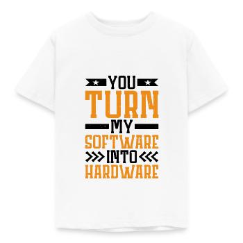 Vous transformez mon logiciel en matériel 7 - T-shirt Enfant - blanc - Devant - AI Model Kid Male (0cm)