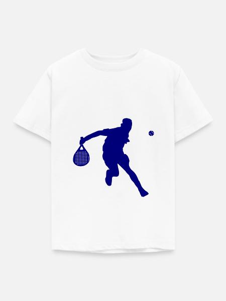 Padelspieler Silouhette - Kinder T-Shirt - Weiß