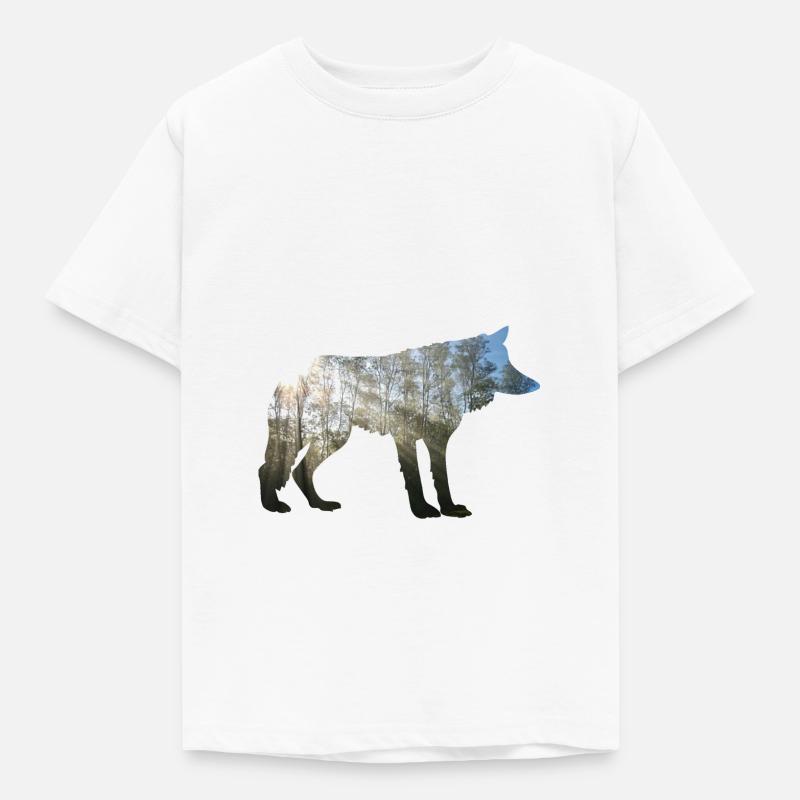 wolf im Wald - Kinder T-Shirt - Weiß