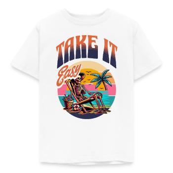 Take it Easy Summer Beach - Kinder T-Shirt - Weiß - Vorne - AI Model Kid Male (0cm)