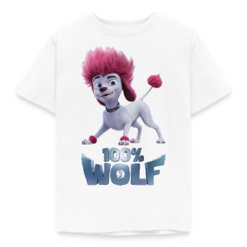 100% Wolf Freddy verspielt - Kinder T-Shirt - Weiß - Vorne - AI Model Kid Male (0cm)