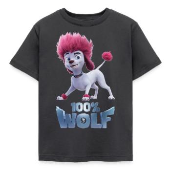 100% Wolf Freddy verspielt - Kinder T-Shirt - Dunkelgrau - Vorne - AI Model Kid Female (0cm)