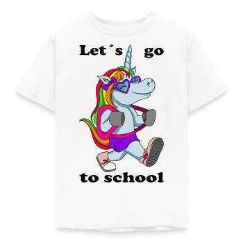 Back to school unicorn school enrollment school child - Kids' T-Shirt - white - Front - AI Model Kid Male (0cm)
