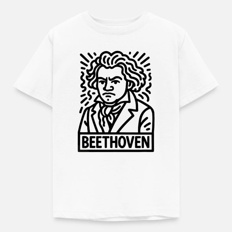Ludwig van Beethoven - Kinder T-Shirt - Weiß