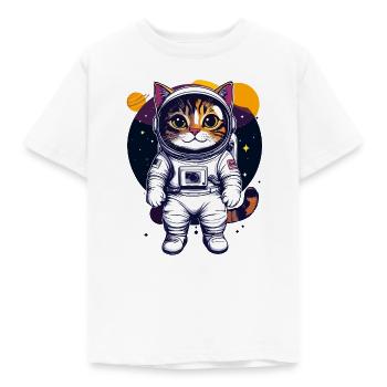 Cool Space Cat Cat Astronaut Cats Design - T-shirt Enfant - blanc - Devant - AI Model Kid Male (0cm)