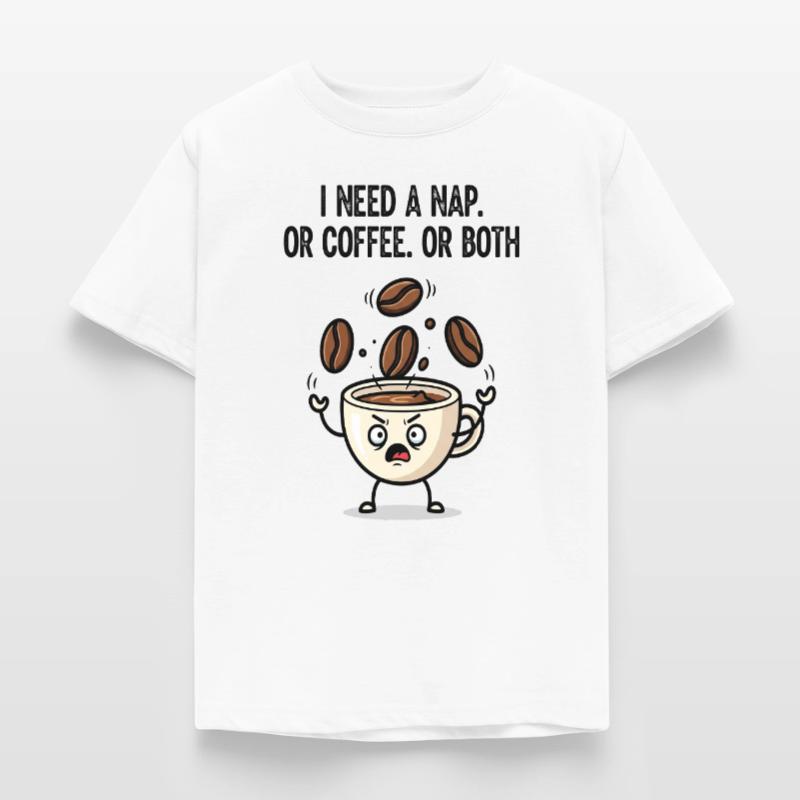 Nickerchen oder Kaffeetassen-Stimmung Kinder T-Shirt