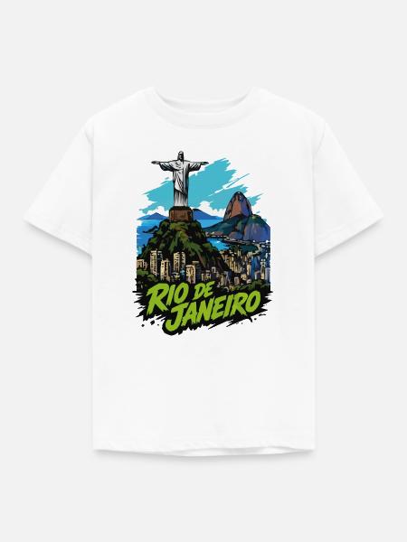 Rio de Janeiro Silhouette - Kinder T-Shirt - Weiß