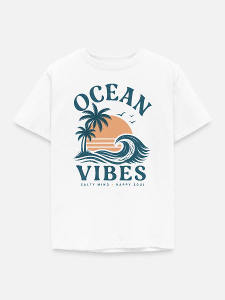 Ozeanische Sonnenuntergangs-Vibes - Kinder T-Shirt - Weiß