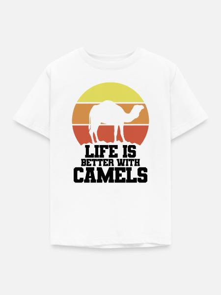 Kamel Retro Humor - Kinder T-Shirt - Weiß