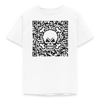 Totenkopf / Totenschädel (Quick Response Code / P) - Kinder T-Shirt - Weiß - Vorne - AI Model Kid Male (0cm)