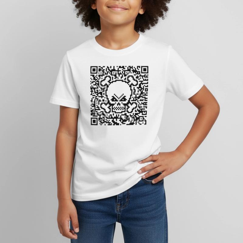 Totenkopf / Totenschädel (Quick Response Code / P) Kinder T-Shirt