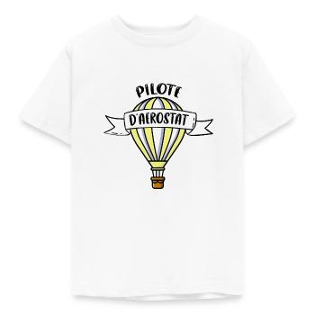 Pilote d'aérostat - T-shirt Enfant - blanc - Devant - AI Model Kid Male (0cm)