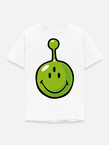 Smiley Alien - Kinder T-Shirt - Weiß