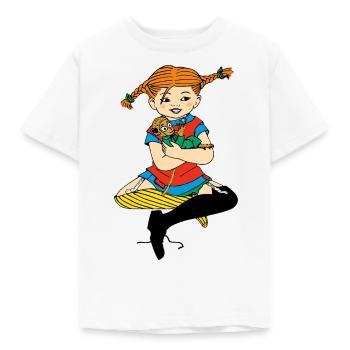 Pippi Langstrumpf Zusammen Mit Herr Nilsson - Kinder T-Shirt - Weiß - Vorne - AI Model Kid Male (0cm)