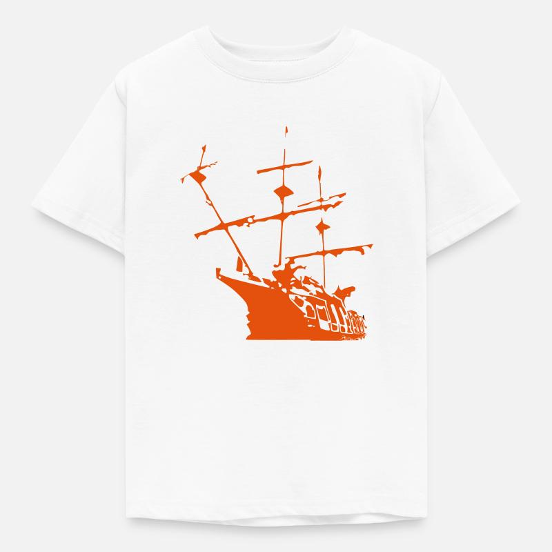 Schiff - Kinder T-Shirt - Weiß