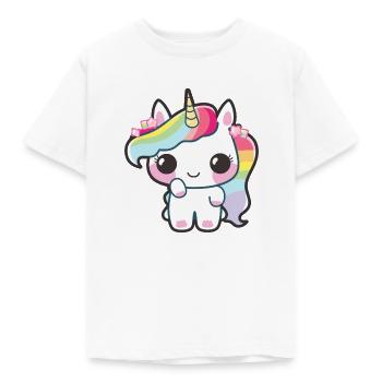 Baby Unicorn with Rainbow Mane - Kids' T-Shirt - white - Front - AI Model Kid Male (0cm)