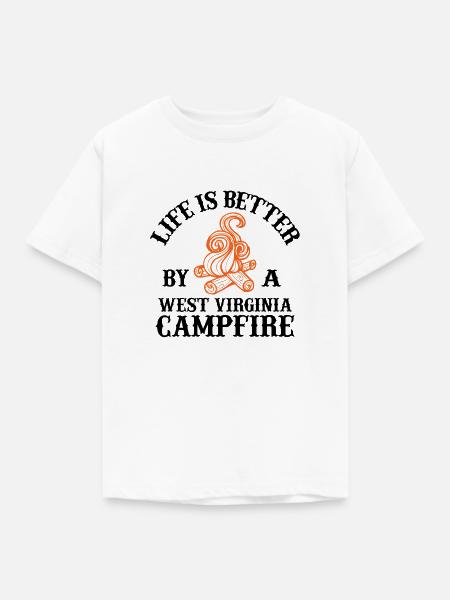 west virginia campfire - Kinder T-Shirt - Weiß