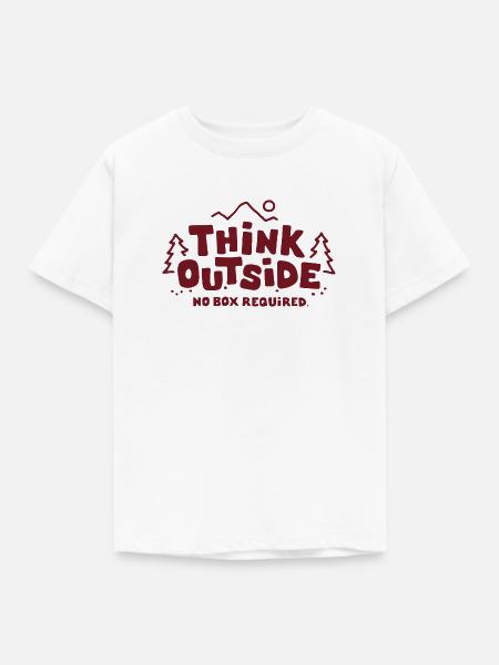 Think Outside Geschenk Idee - Kinder T-Shirt - Weiß