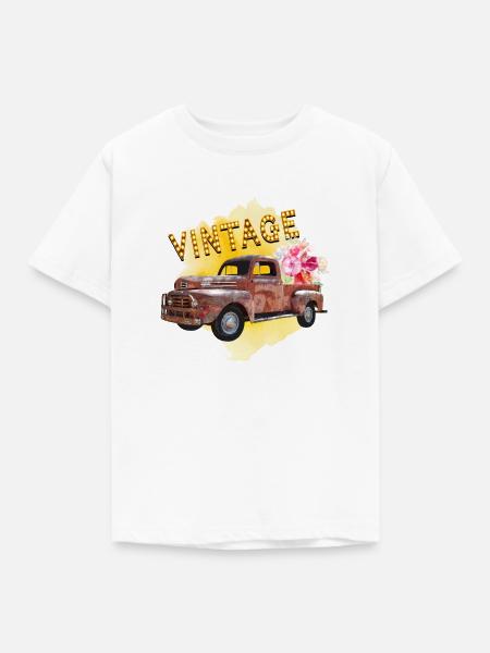 Weinlese-LKW - Kinder T-Shirt - Weiß