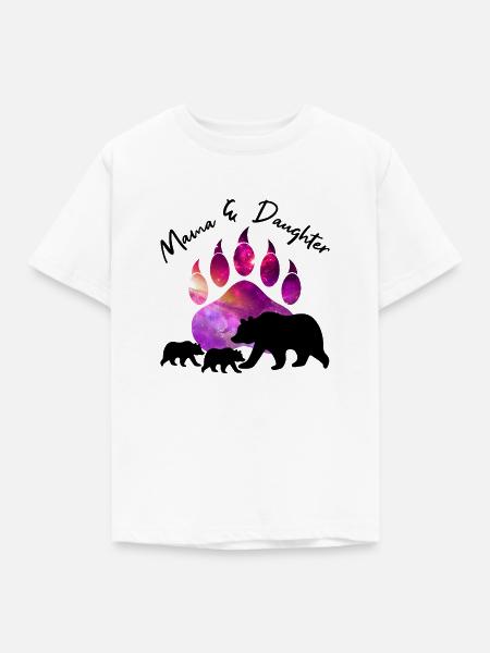 Mutter und Tochter Bär - Kinder T-Shirt - Weiß