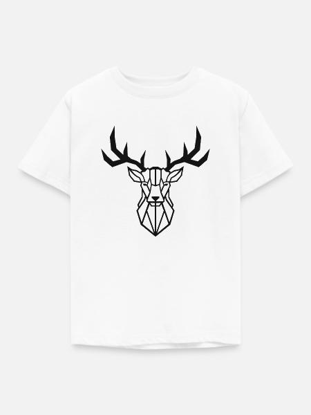 Minimalistic - Deer / Hirsch - Kinder T-Shirt - Weiß