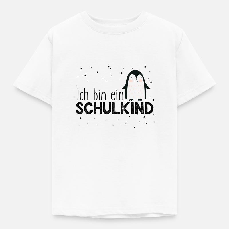 Ich bin ein Schulkind - Erstklässler - Pinguin - Kinder T-Shirt - Weiß