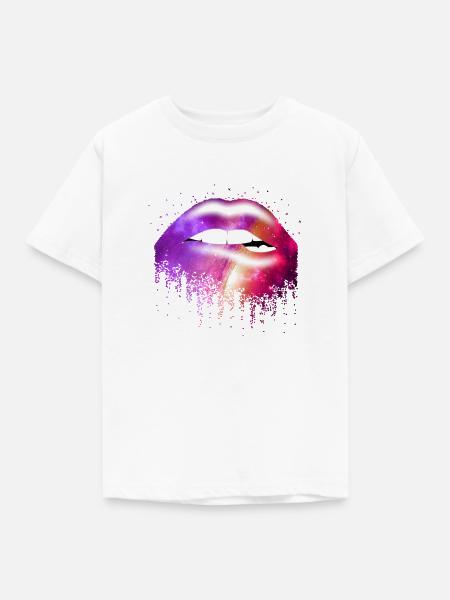 Galaxy Lip - Kinder T-Shirt - Weiß