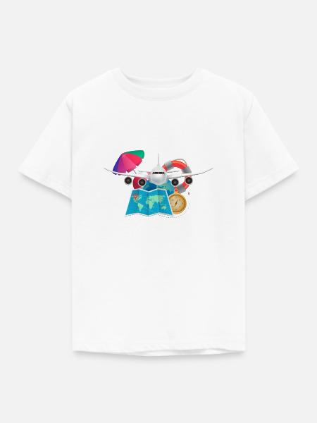 Flugzeugurlaub - Kinder T-Shirt - Weiß