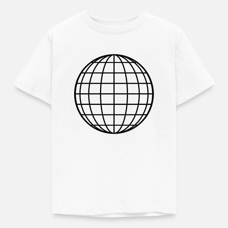 Sphere Globe Circle Round Geometric Shape - Kids' T-Shirt - white