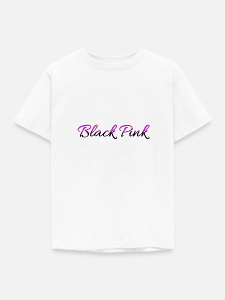 Schwarzes Rosa - Kinder T-Shirt - Weiß