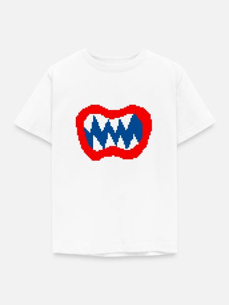 Bowser jr Pixel - Kinder T-Shirt - Weiß
