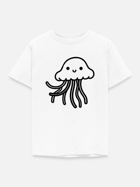 Qualle - Kinder T-Shirt - Weiß