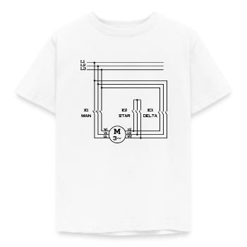 Circuit de triangle d'étoile de moteur d'électronique électrique - T-shirt Enfant - blanc - Devant - AI Model Kid Male (0cm)