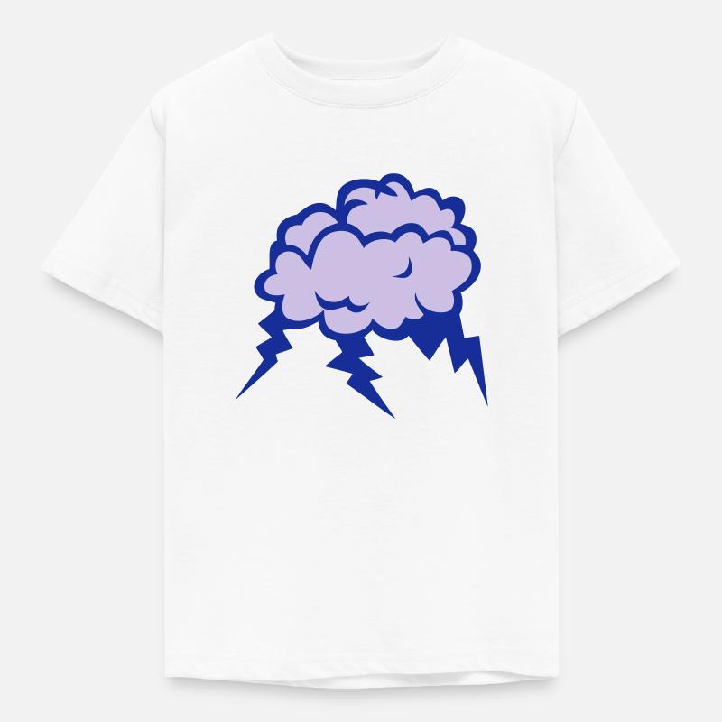 Bewölkte Cloud-Wolke Regen Gewitter 1 - Kinder T-Shirt - Weiß