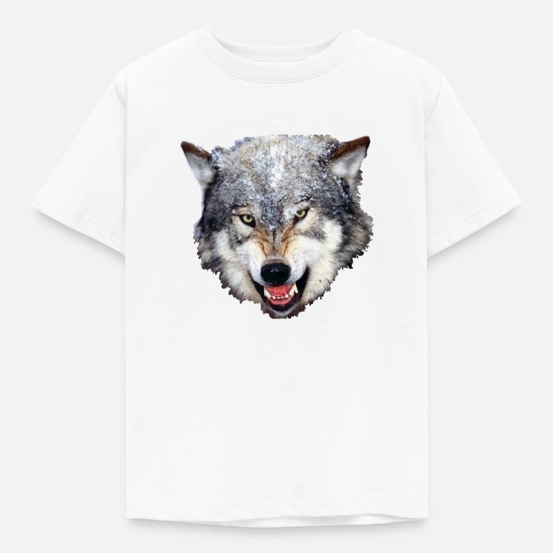 Wolf - Kinder T-Shirt - Weiß