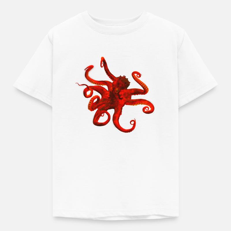 Krake - Kinder T-Shirt - Weiß