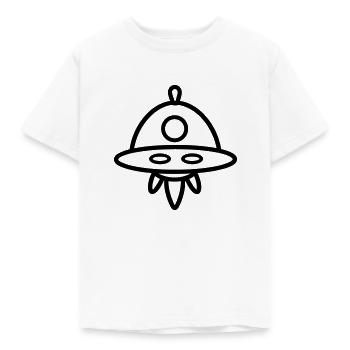 fliegende Untertasse - Kinder T-Shirt - Weiß - Vorne - AI Model Kid Male (0cm)