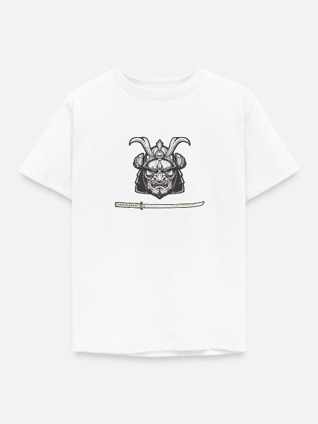 samurai katana - Kinder T-Shirt - Weiß