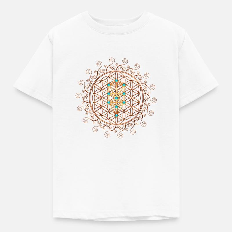 Blume des Lebens, Sephiroth, Kabbala, Baum des Lebens - Kinder T-Shirt - Weiß